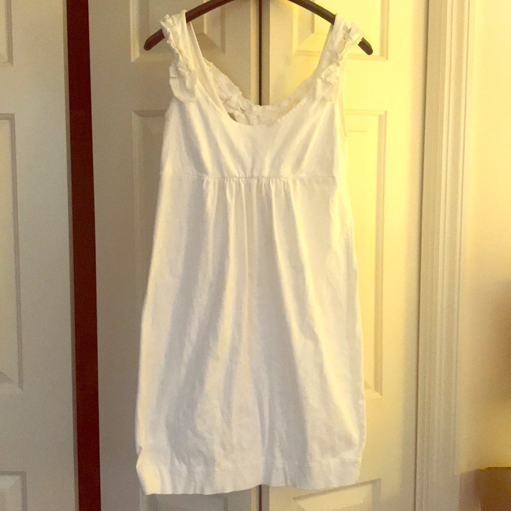 White, sleeveless jcrew dress
